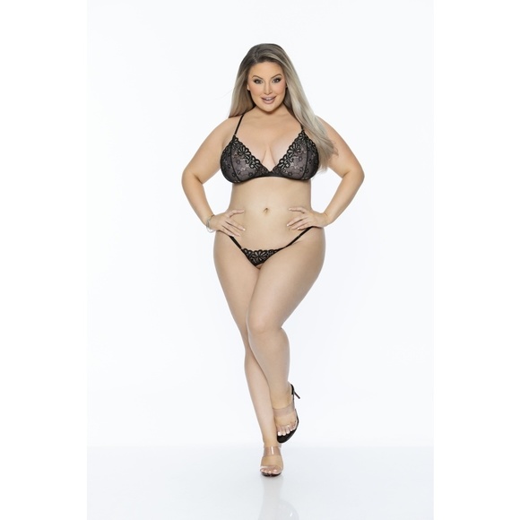 QUEEN MIX & MATCH SOFT BRA TOP - BLACK - Picture 1 of 2